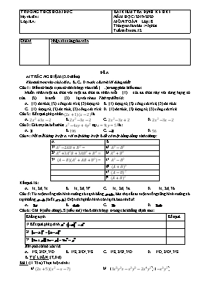 Bộ đề kiểm tra định kỳ học kỳ II môn Toán Lớp 8 - Năm học 2019-2020 - Trường THCS Hoài Đức
